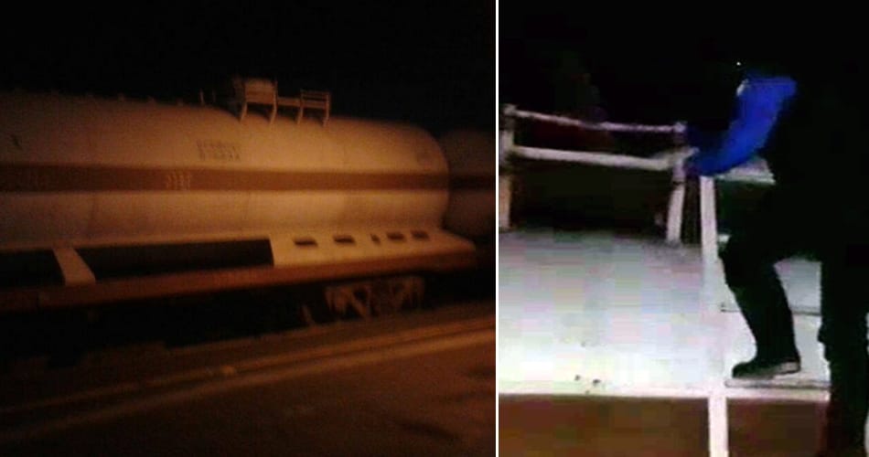 lpg gas tank of petrolium train unlocked by boys to steal oil, railway saved people life timely