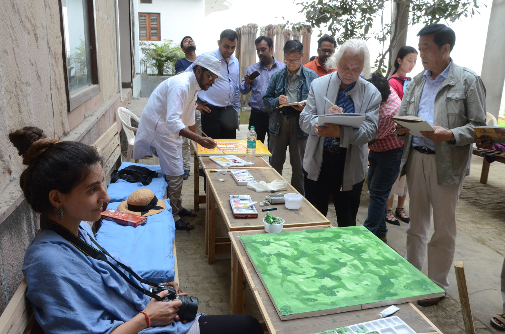 group of painters from china reached varanasi
