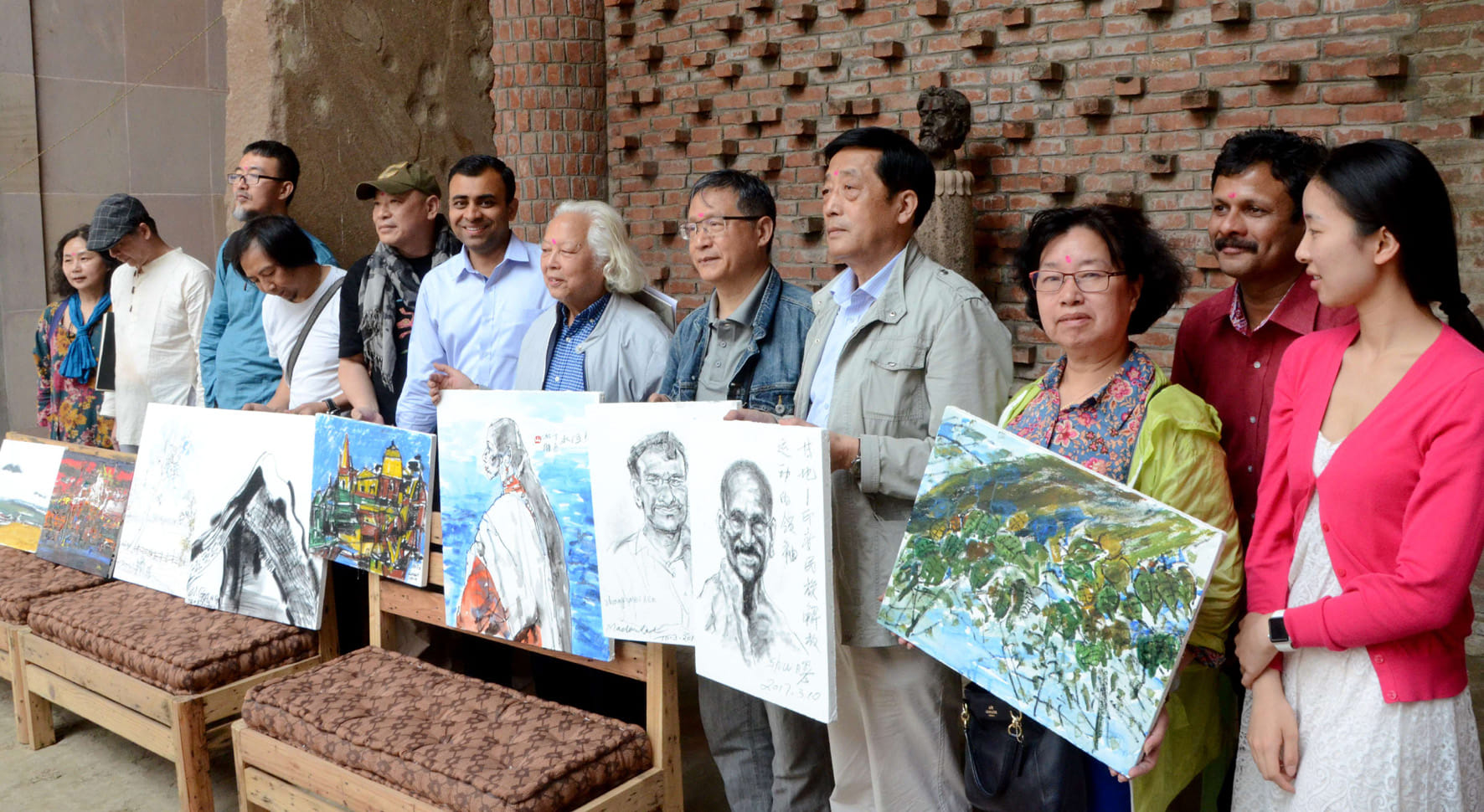 group of painters from china reached varanasi