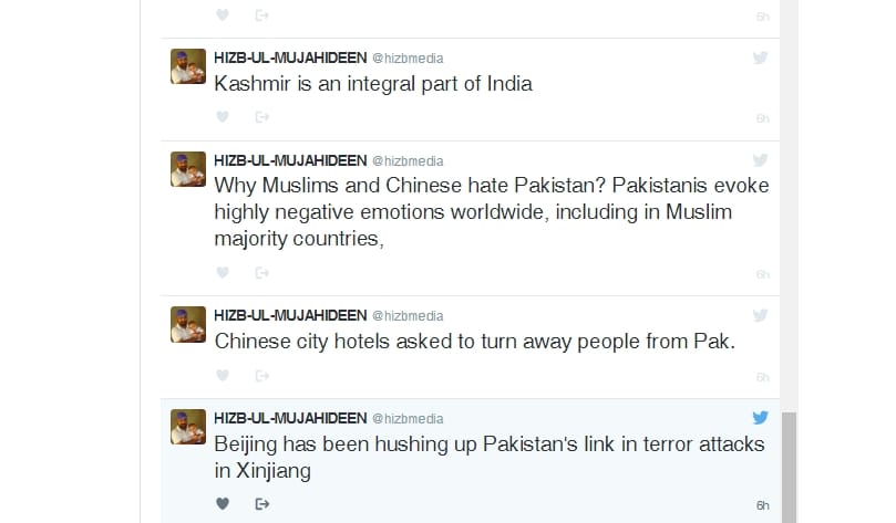 hizb-ul-mujahideen twitter handle hacked