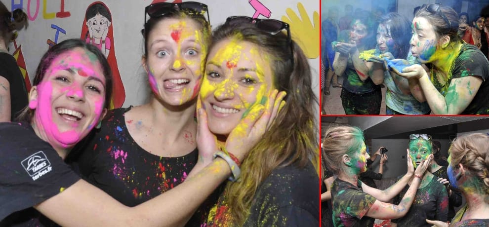 holi in agarwal college in faridabad
