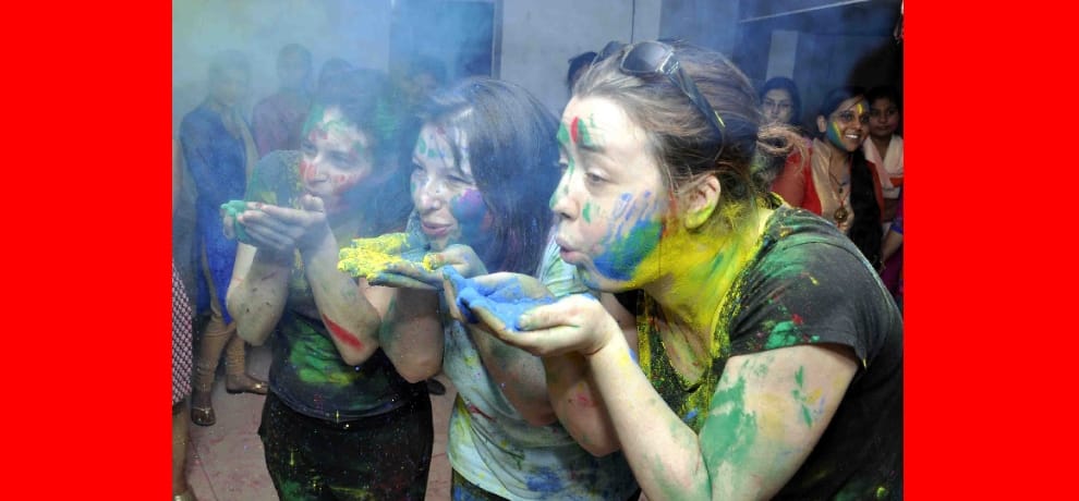 holi in agarwal college in faridabad