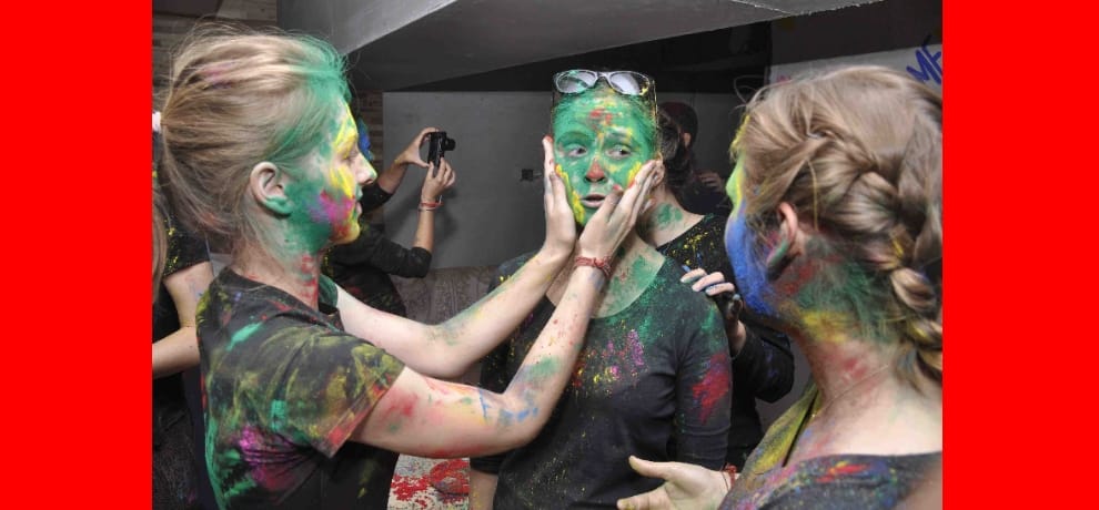 holi in agarwal college in faridabad