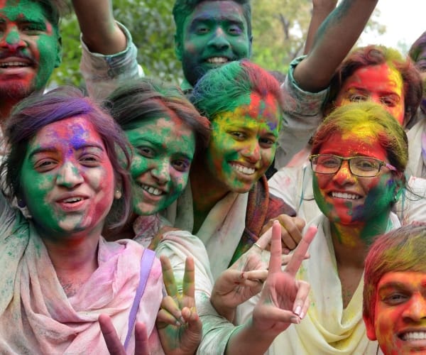  pics of holi celebration starts in Lucknow.