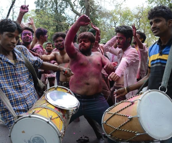  pics of holi celebration starts in Lucknow.
