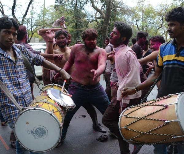  pics of holi celebration starts in Lucknow.