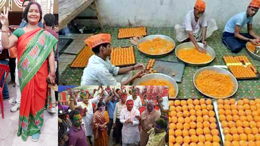 celebration of bjp supporters