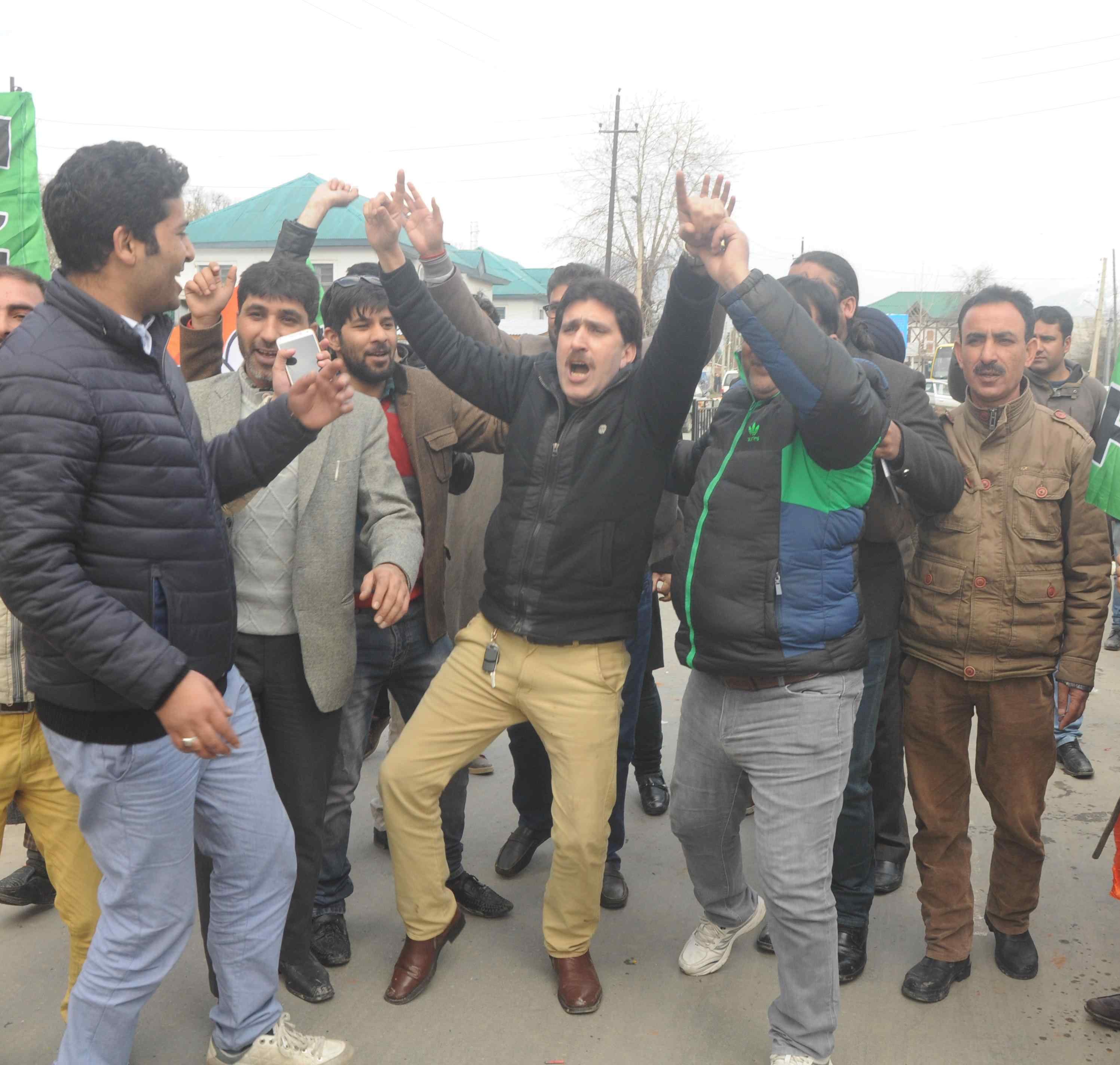 BJP victory celebration in kashmir valley