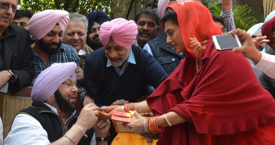pakistani formar journalist aroosa alam in chandigarh for captain amrinder singh victory celebration