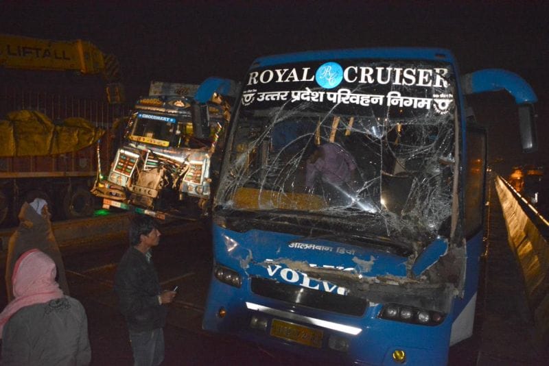 Four vehicles collided with the Volvo