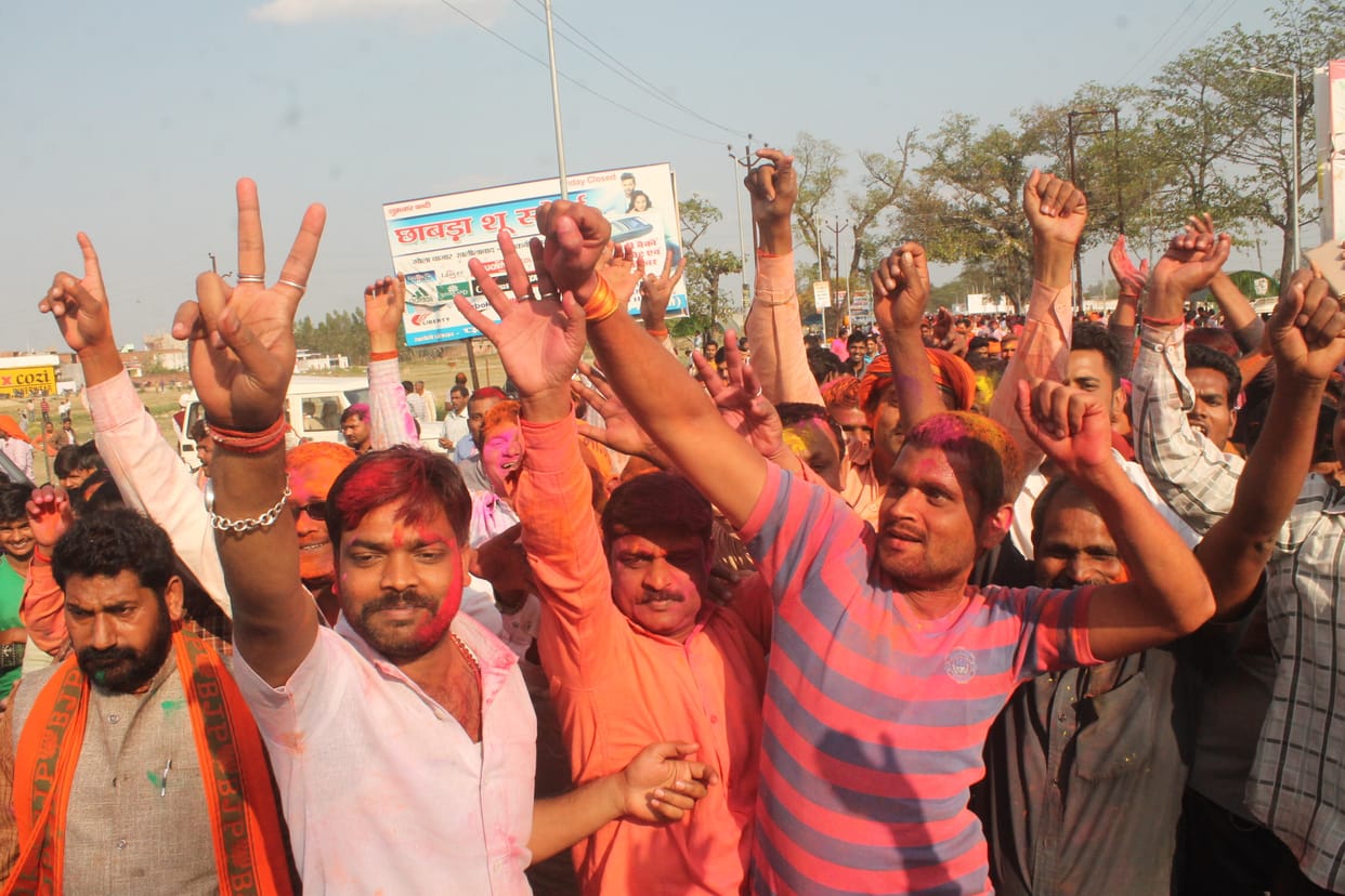 Lotus feeding on all three seats of Sant Kabirnagar