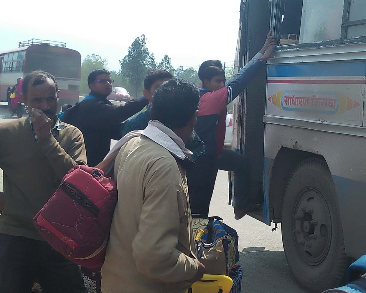 Going home on Holi was very difficult.
