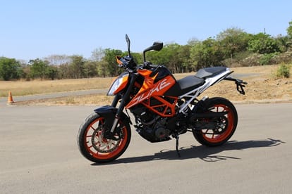 first test ride of KTM 390 Duke in pune test track