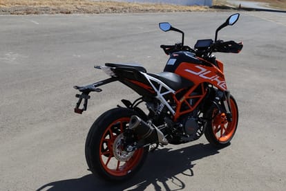 first test ride of KTM 390 Duke in pune test track