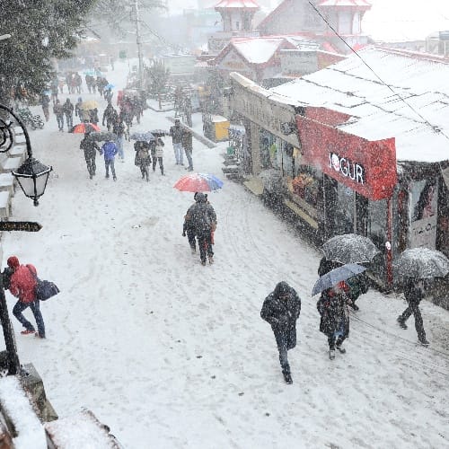 snowfall in shimla manali and dalhousie