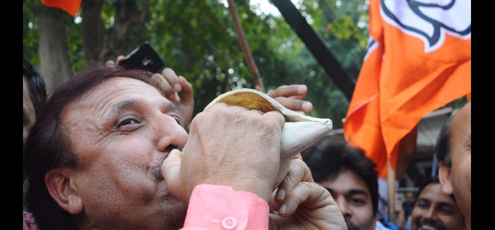 BJP's celebration: Kesariya's passion for color