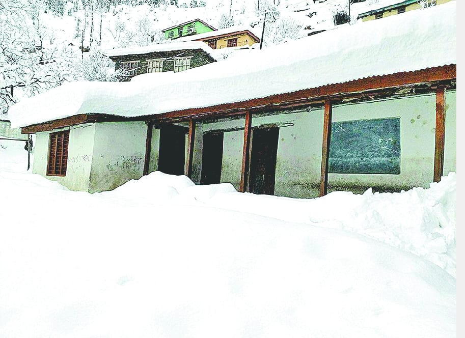 Ice frozen up to six feet on the mountains