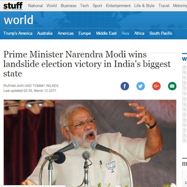 after historic victory in up election 2017 how world media praises prime minister narendra modi
