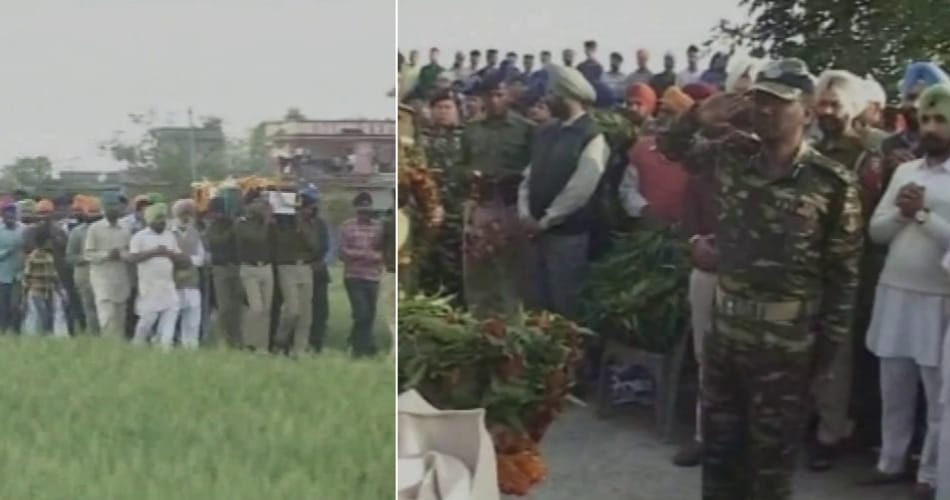 Last rites and wreath laying ceremony of CRPF Inspector Jagjit Singh
