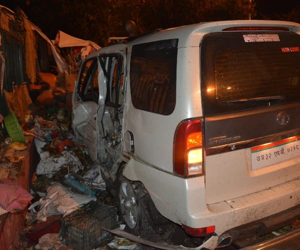  A car trampled two in Lucknow.