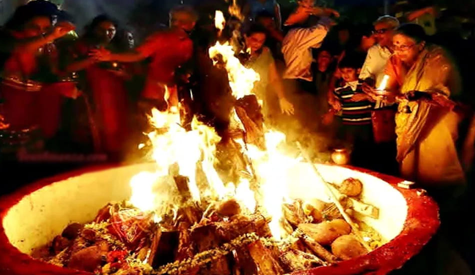 todays holika dahan after sunset