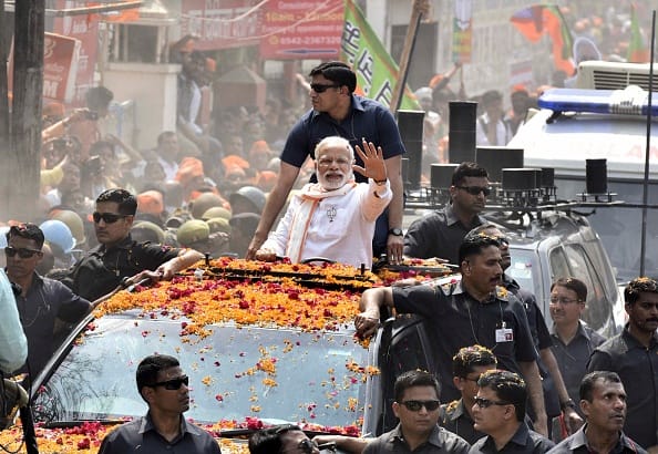 Election Results 2017: Prime Minister Narendra Modi road show in Delhi, after bjp win in up