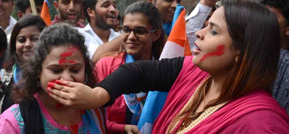 up election results and celebration in bjp office 
