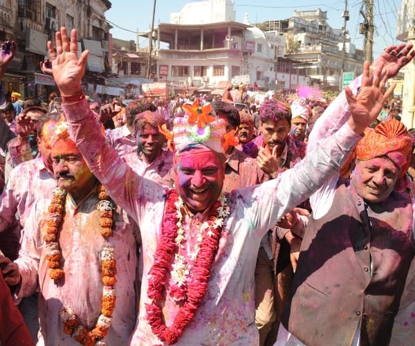  BJP leaders celebrate holi in Lucknow.
