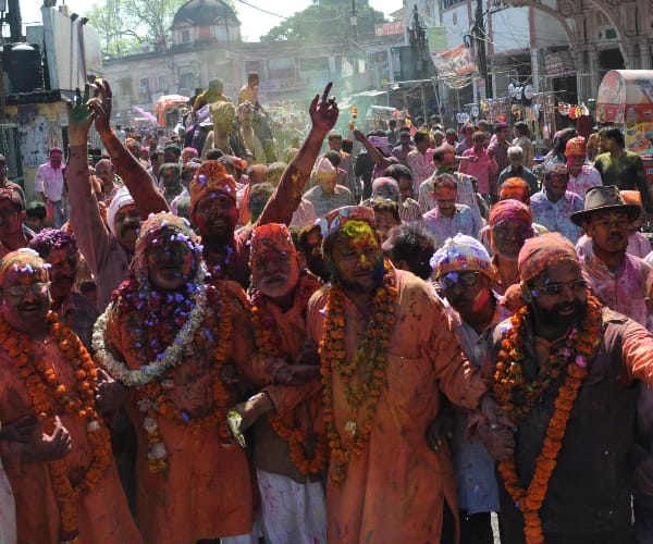  BJP leaders celebrate holi in Lucknow.
