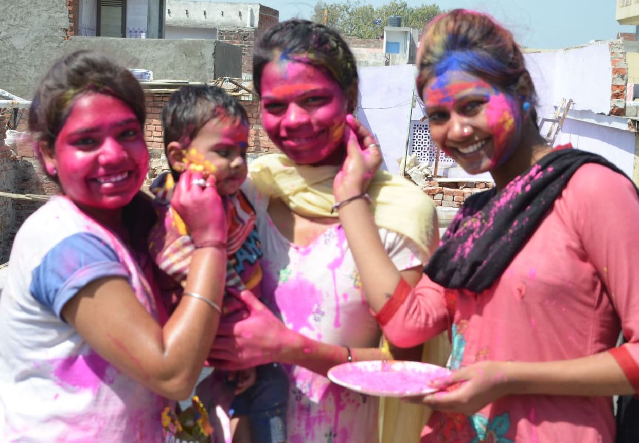 Blossom color and gulal on holi.