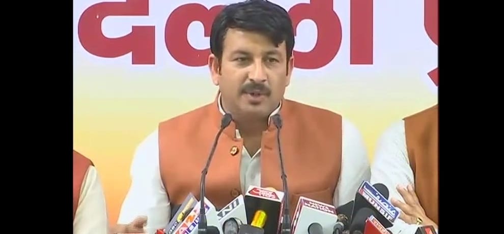   BJP leader manoj tiwali vijay vikas yatra for MCD election in delhi