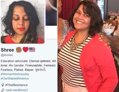 Indo american woman shree chauhan questioned sean spicer in apple store