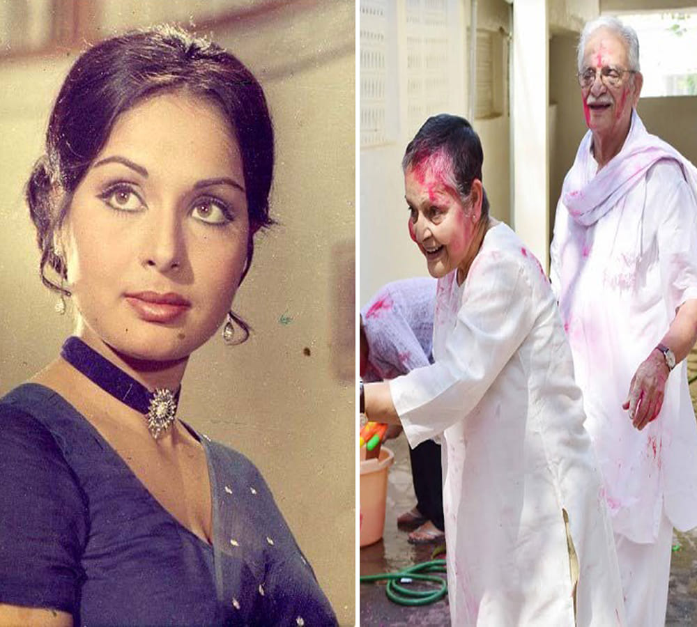 Yestyear actress Raakhee plays holi with husband Gulzar and daughter Meghna, photos viral
