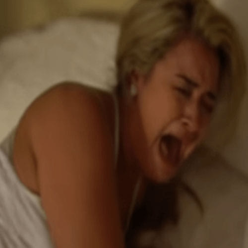 boyfriend throws python on her sleepy girlfriend