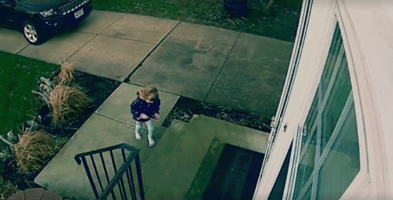 Young Girl Literally Blown Away By Strong Wind As She Opens Door