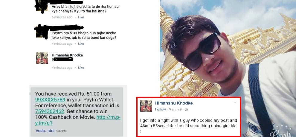 this boy himanshu khodke gets paid 51 rupees for copying his joke from fb