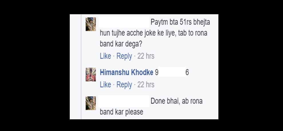 this boy himanshu khodke gets paid 51 rupees for copying his joke from fb