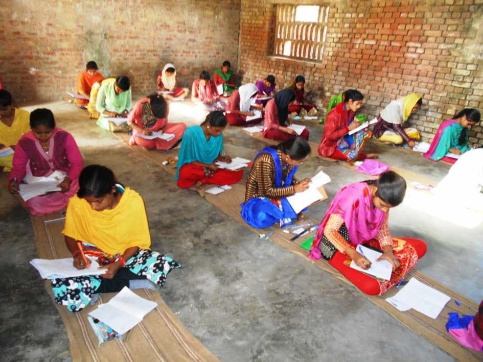 On the first day, test takers sat on the ground