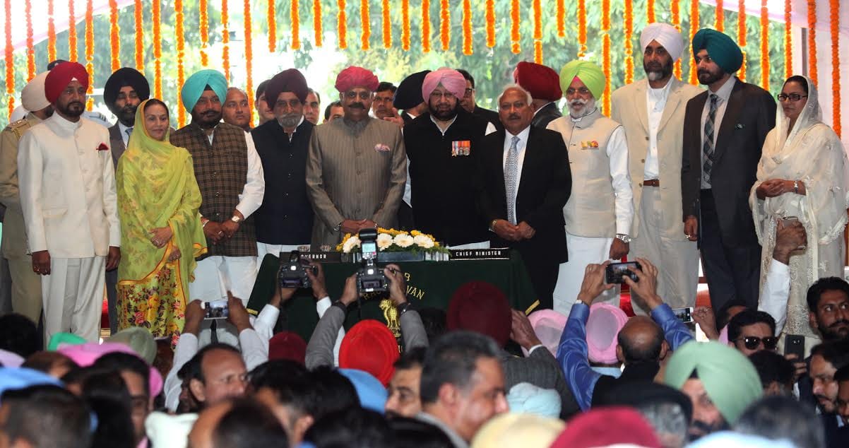 congress govt in punjab, captain amrinder singh is chief minister and 9 cabinet ministers