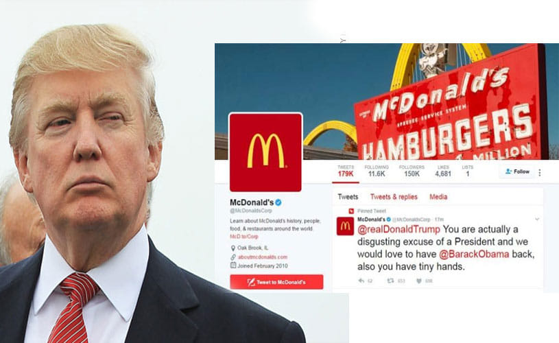 McDonald's deletes Trump tweet, says Twitter account compromised