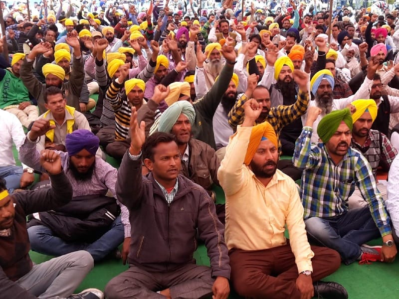 Contract Labor, Rash Rally in front of DC office, demand for regularization, Patiala
