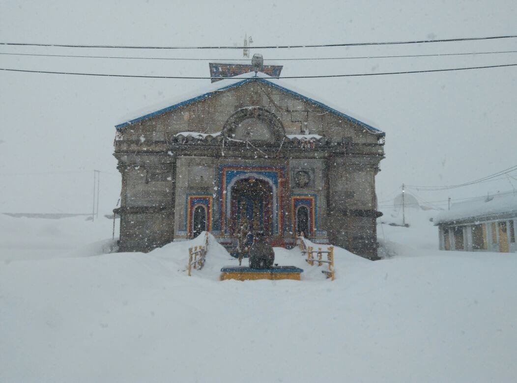 Rain-snowfall in the mountain.
