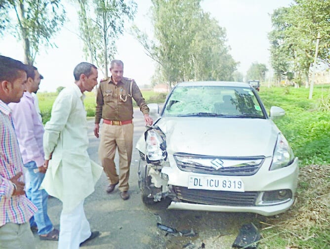 Car rammed bike rider, death