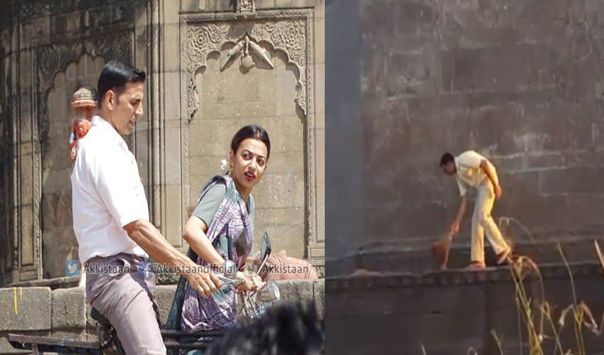 Akshay Kumar And Radhika Apte Shoots For A Song For Film Pad Man