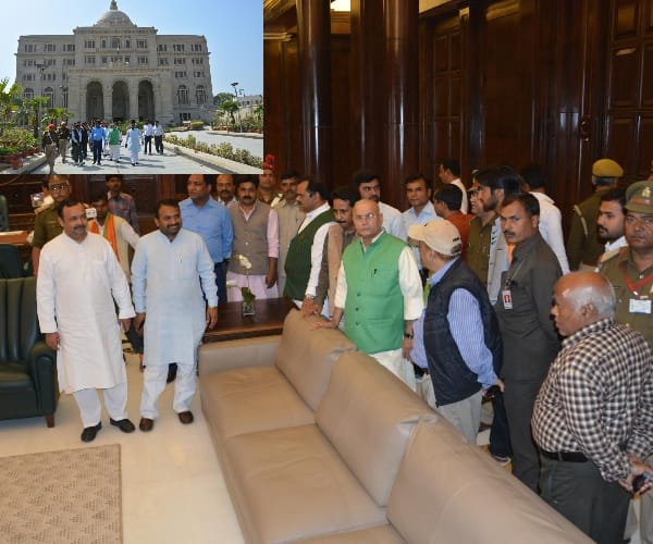  BJP leaders vigit Lokbhawan before chief minister's name declaration.