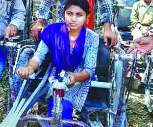Physically challenged kids get tricycle