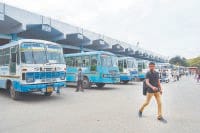 Transportation, Three days, shock, buses, reduced, many routes, jind