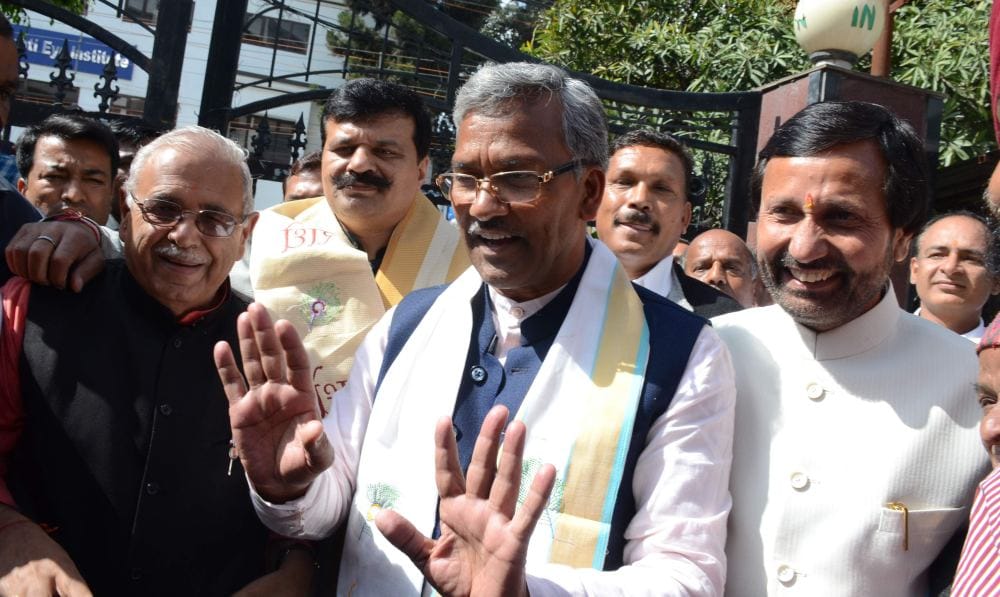 trivendra singh rawat reached in a meeting with prakash pant