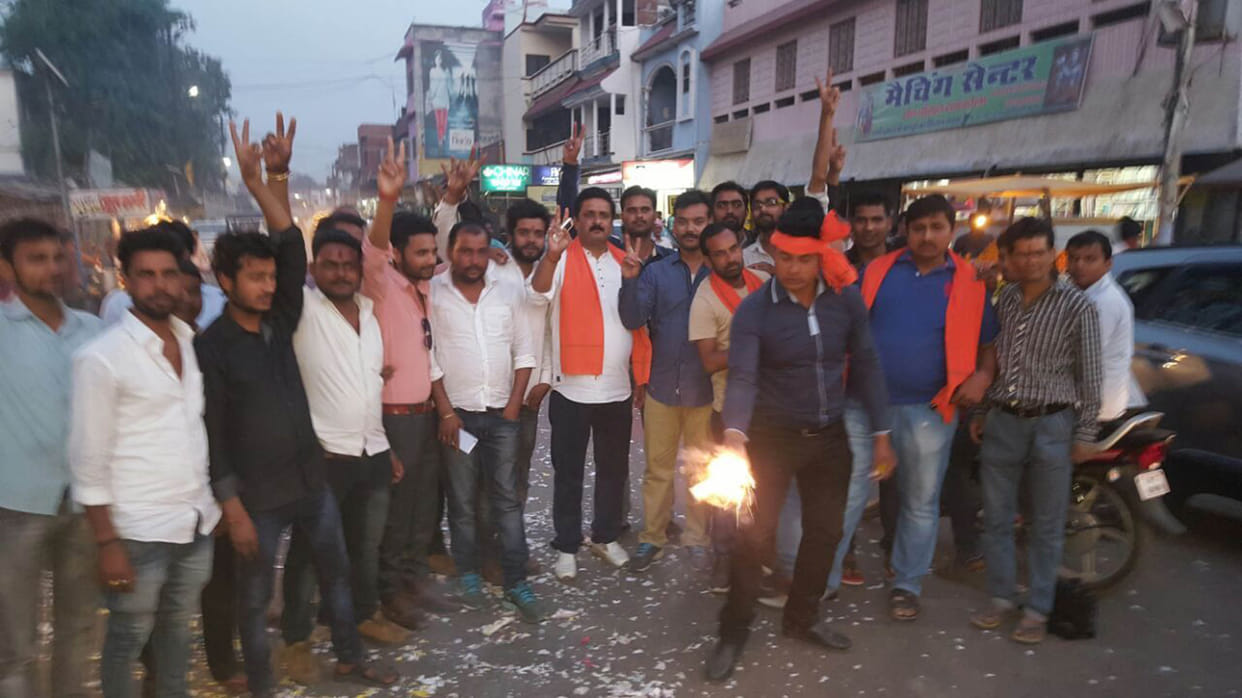 people celibreted making Aadityanath CM