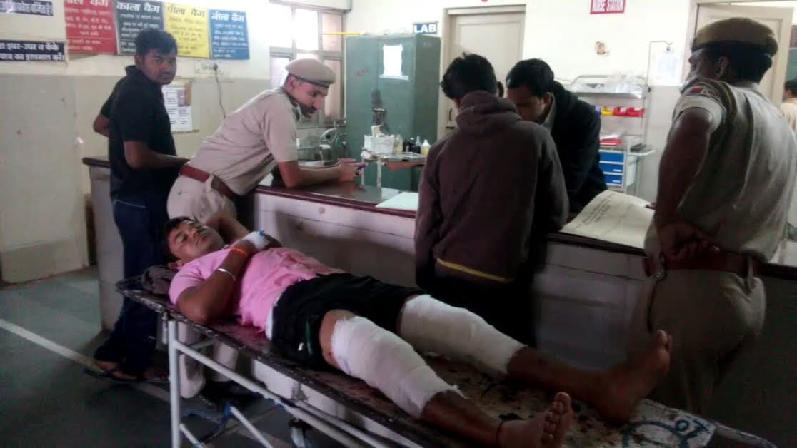 bullets shot at police constable during blockade
